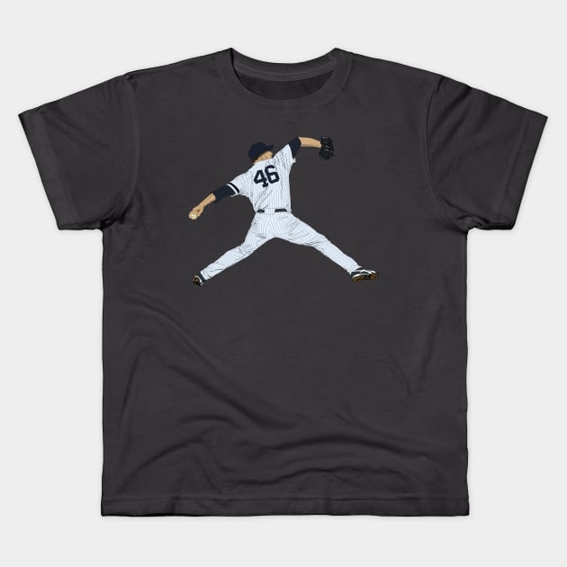 Andy Pettitte Drawing Kids T-Shirt by Ferrajito